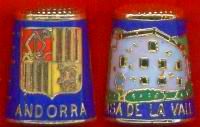 ESCUDO Y  CASA DE LA VALL, CONSELL GENERAL DE ANDORRA - DEDAL DE CLOISONN - OBSEQUIO DE MIS AMIGOS, LUQUE Y ASUN