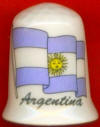 BANDERA DE ARGENTINA, CAPITAL BUENOS AIRES (DEDAL DE PORCELANA BLANCA)