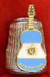 GUITARRA  CON LA BANDERA DE ARGENTINA - DEDAL DE METAL