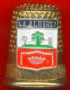 ESCUDO DE LA ALBERCA - DEDAL DE METAL  (COVARO, DE GIJN)