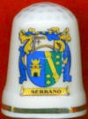 ESCUDO DEL APELLIDO SERRANO - DE ORIGEN CASTELLANO - MUY ANTIGUO, DE ANTES DE LA ERA CRISTIANA