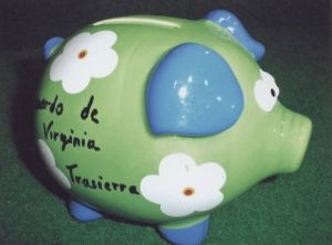 CERDITO VERDE CON FLORES BLANCAS, RECUERDO DE VIRGINIA, DE TRASIERRA